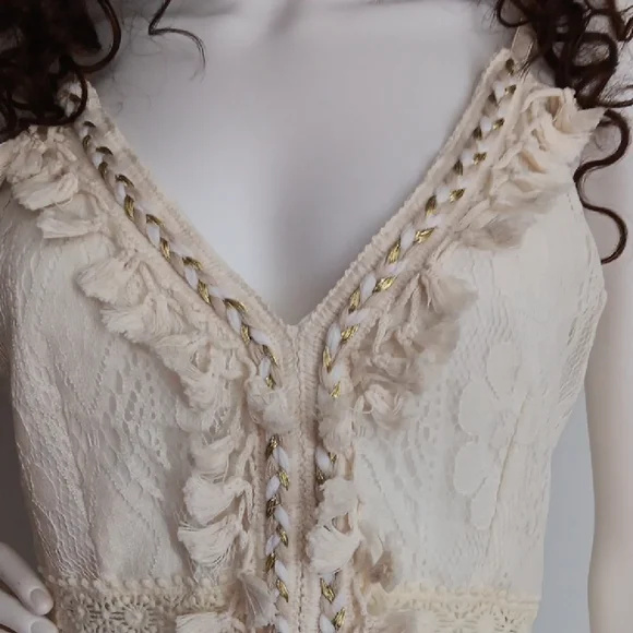 NWOT Beige Lace Spaghetti Strap Sundress - Picture 4 of 11